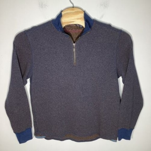 Robert Graham Mens Long Sleeve 1/4 Zip Pullover‎ Sweater Size Medium - Picture 2 of 8